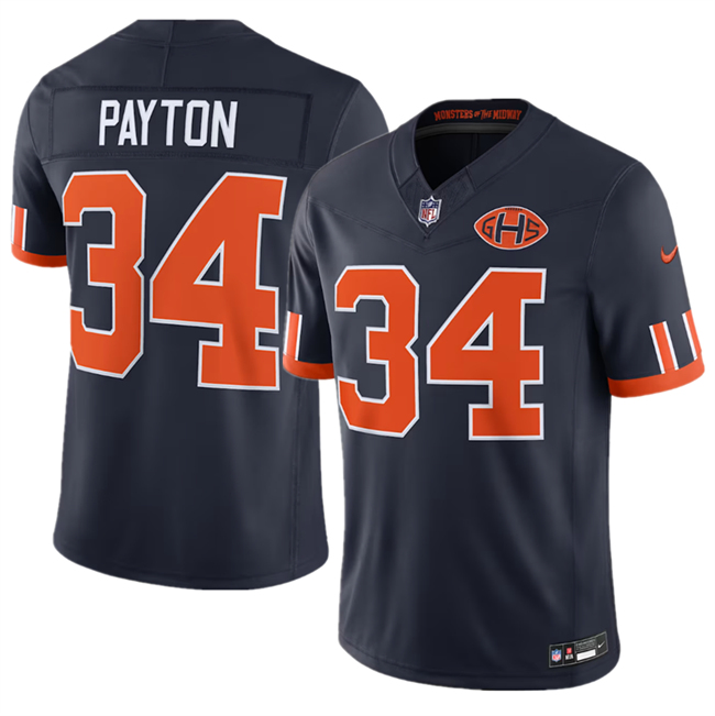 Men's Navy Chicago Bears #34 Walter Payton 2026 F.U.S.E. Rivalries Collection Limited Stitched Football Jersey